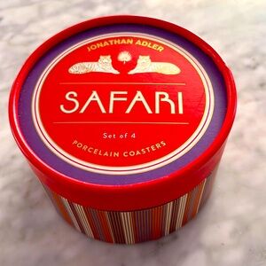 Jonathan Adler Tiger Porcelain Coasters NWT